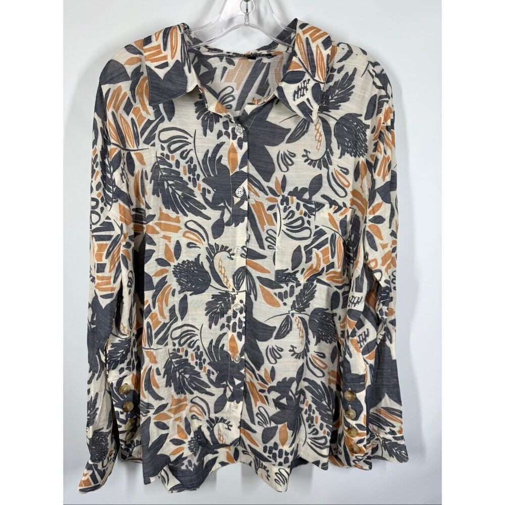 Como Black Women long sleeve rayon blend tunic top size XL NWOT